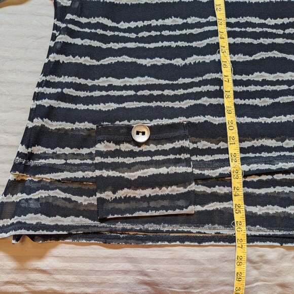 Ali Miles Black Gray 2-Layer Mesh Wearable Art Blouse Shirt Pullover Top - Picture 11 of 14